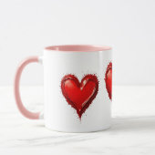 Mug Cœurs Rouges, Symbole d'un Amour Sincère. (Gauche)