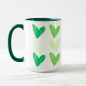 Mug Cœurs sans gluten dégradé vert (Gauche)