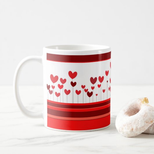 Mug Coeurs sur Branches Valentines Day (Avec donut)