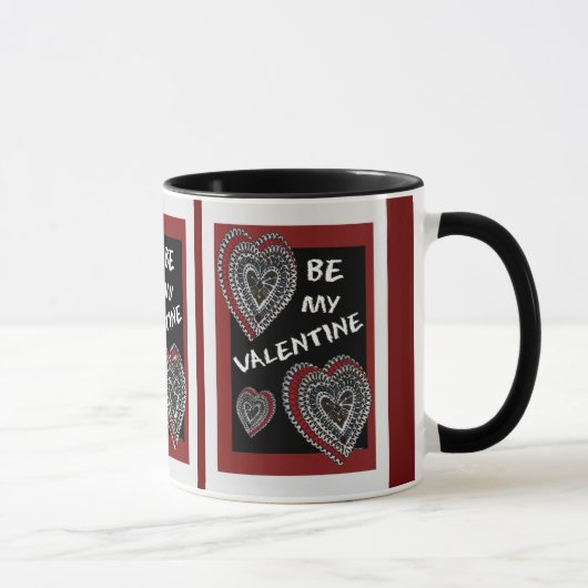 Mug Coeurs sur le panneau de craie (Droite)