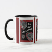 Mug Coeurs sur le panneau de craie (Gauche)