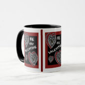 Mug Coeurs sur le panneau de craie (Devant gauche)