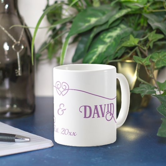 Mug Coeurs tissés pourpres Couple's