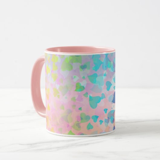 Mug Coeurs tombants rose (Devant gauche)