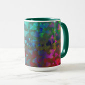 Mug Coeurs tombants rouge et vert (Devant droit)
