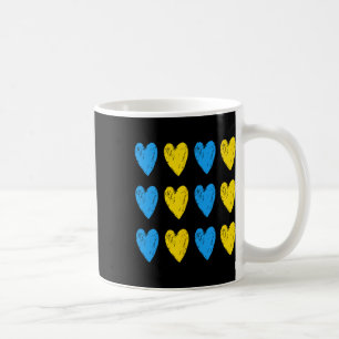 Mug Cœurs Ukrainiens Soutien Ukraine Drapeau Bleu Jaun