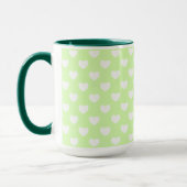 Mug Coeurs Vert Et Blanc Clair Pastel (Gauche)