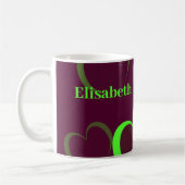 Mug cœurs verts en violet (Gauche)