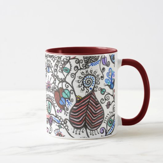 Mug - Coeurs, vignes et yeux (Droite)
