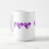 Mug Cœurs violets flottants (Devant gauche)