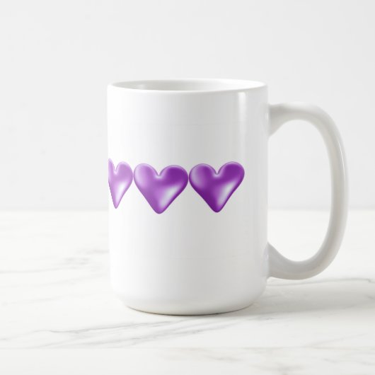 Mug Cœurs violets flottants (Droite)