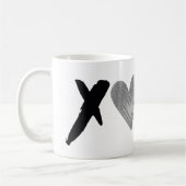 Mug Coeurs XOXO Noir Argent (Gauche)
