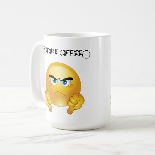 Mug Coffe : Avant et après (Devant gauche)