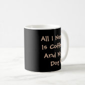 Mug Coffee and Dog Lover Quote Minimal Design (Devant droit)