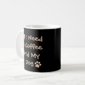 Mug Coffee and Dog Lover Quote Minimal Design (Devant gauche)