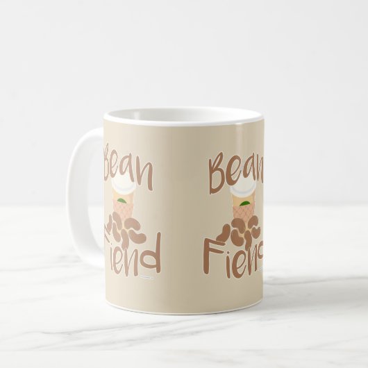 Mug Coffee Bean Fiend Funny Java Junkie Slogan (Devant gauche)