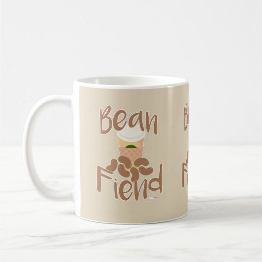 Mug Coffee Bean Fiend Funny Java Junkie Slogan (Gauche)