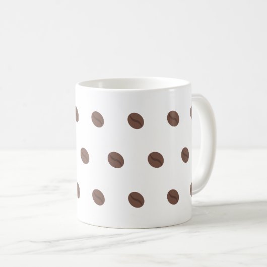 Mug Coffee Bean Pattern Minimalist Design (Devant droit)