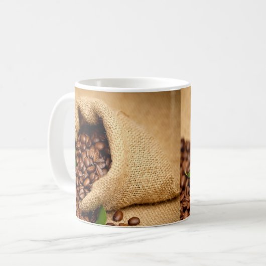 Mug Coffee Beans Bag Sticker – Rustic Coffee Lover (Devant gauche)