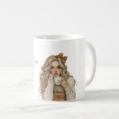 Mug Coffee Beans Heart Cream Blond Female (Devant droit)
