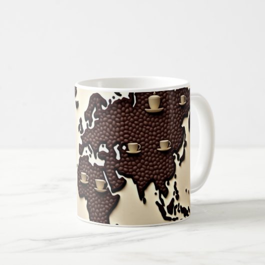 Mug Coffee beans map design (Devant droit)