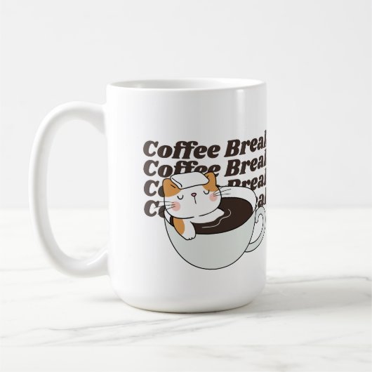Mug Coffee Break Funny Cat (Gauche)
