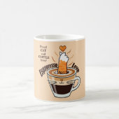 Mug Coffee Cat Lover Rustic Neutral Tones Funny (Centre)