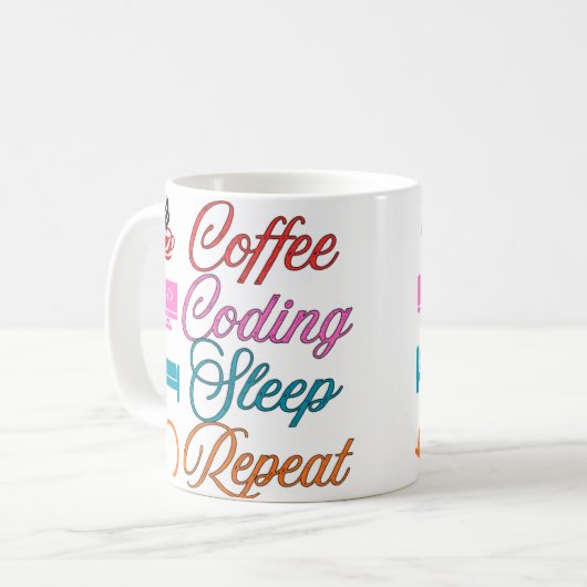 Mug Coffee Coding Sleep Repeat - Programmeur (Devant gauche)