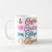 Mug Coffee Coding Sleep Repeat - Programmeur (Gauche)