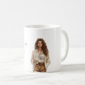 Mug Coffee Cream Brown Peach  (Devant droit)