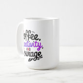 Mug "Coffee Creativité Courage Typographie Conception (Devant gauche)
