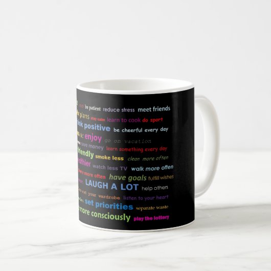 Mug Coffee Cup Drôle Citations Résolutions (Devant droit)