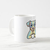 Mug Coffee Dog with Glasses – Cute Whimsical Illustrat (Devant gauche)