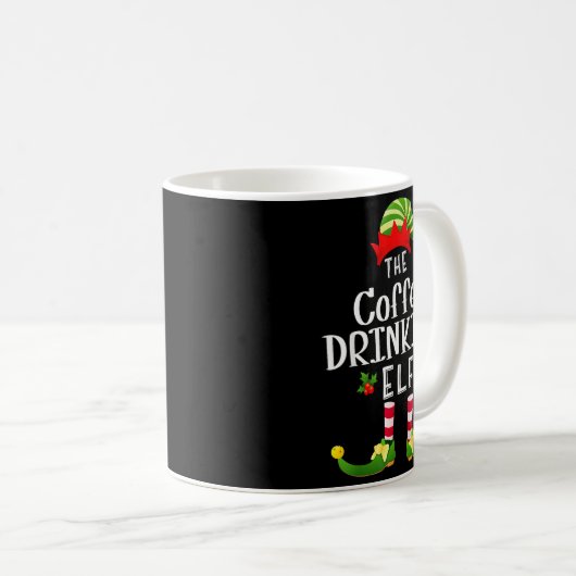 Mug Coffee Drinking Christmas Elf Matching Pajama X-ma (Devant droit)
