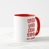 Mug Coffee, enseigne, classe, professeur de typographi (Devant droit)
