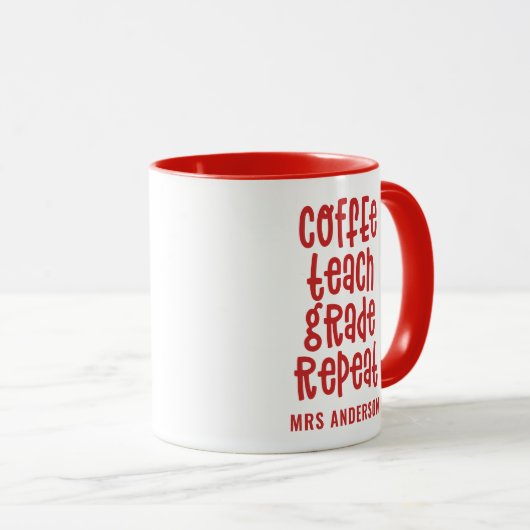 Mug Coffee, enseigne, classe, professeur de typographi (Devant droit)