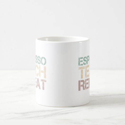 Mug Coffee Espresso Teach Repeat Funnt Teachers Quote (Centre)