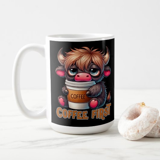 Mug Coffee First  (Avec donut)