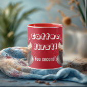Mug Coffee First You Second Quirky Typography Romance