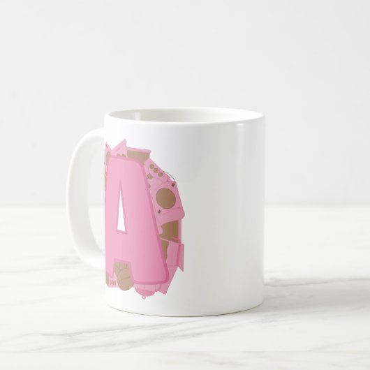 Mug Coffee Letter A: Monogram Initial (Devant gauche)