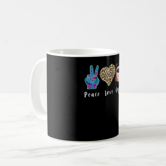 Mug Coffee Love Peace Leopard Heart Programme Code Caf (Devant gauche)