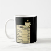 Mug Coffee Lover Night Funny Nutrition Facts Costume F (Gauche)