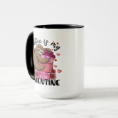 Mug Coffee Lover Sloth Coffee est My Valentine (Devant gauche)