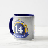 Mug Coffee Mug, 14e anniversaire Mariage (Devant gauche)
