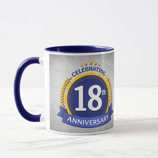Mug Coffee Mug, 18e anniversaire Mariage (Gauche)