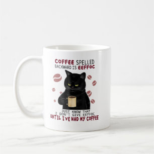 Mug Coffee Spelled Backwards Is Eeffoc Funny Cats