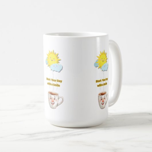 Mug Coffee Time – Cute Smiling Cup (Devant droit)