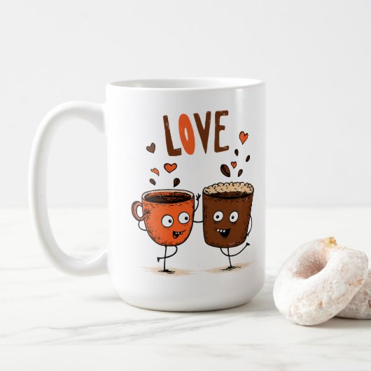 Mug Coffee Vibes Minimum Latte Art (Avec donut)