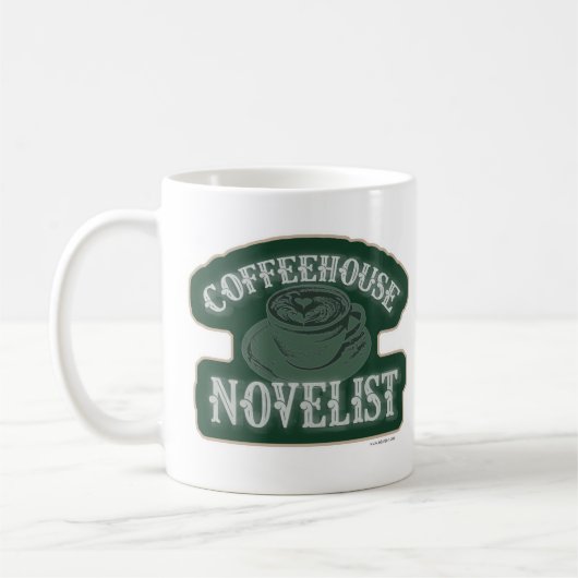 Mug Coffeehouse Novelist Encouragement Auteur Logo (Gauche)