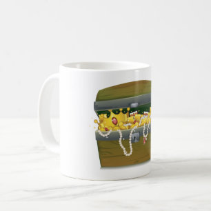Mug Coffre au trésor de pirate avec bijoux et épée